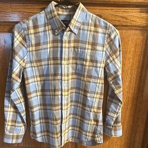 Kids' Boutique Plaid Button-Down Shirt in Blue and Brown
